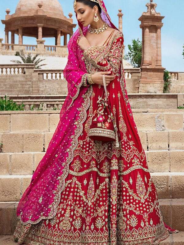 Red Silk bridal dress