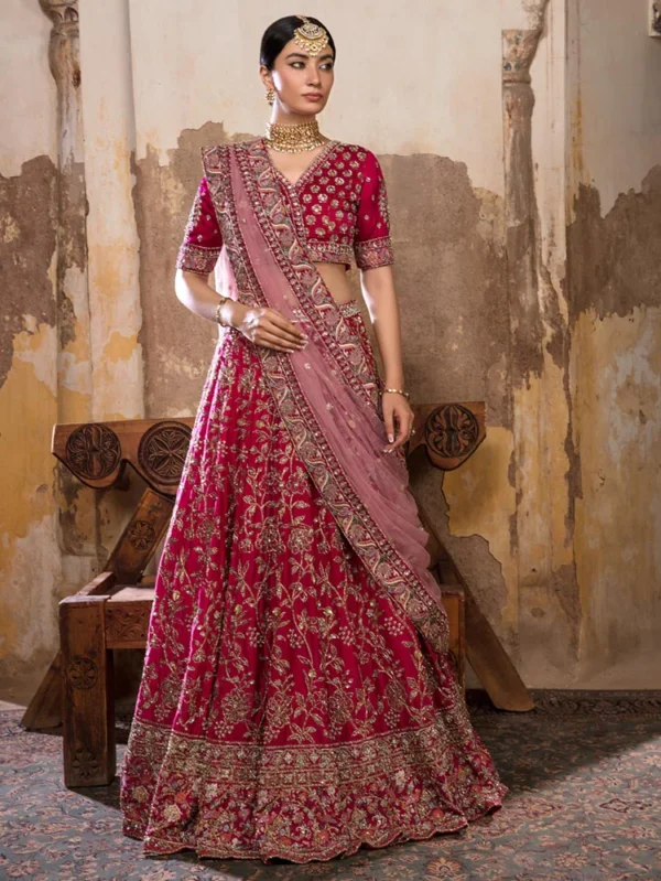 Fuchsia Charmeuse Lehenga