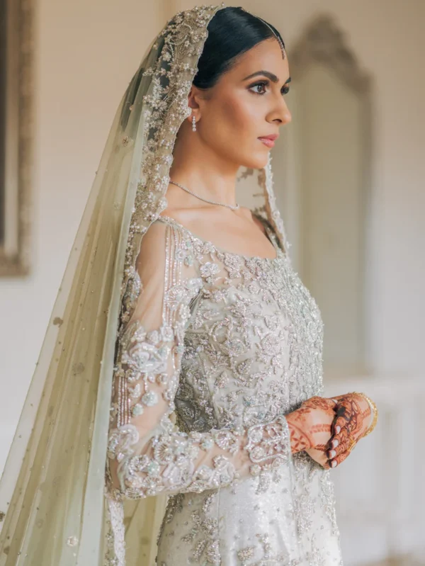 Ethereal Net Gown with Cathedral veil