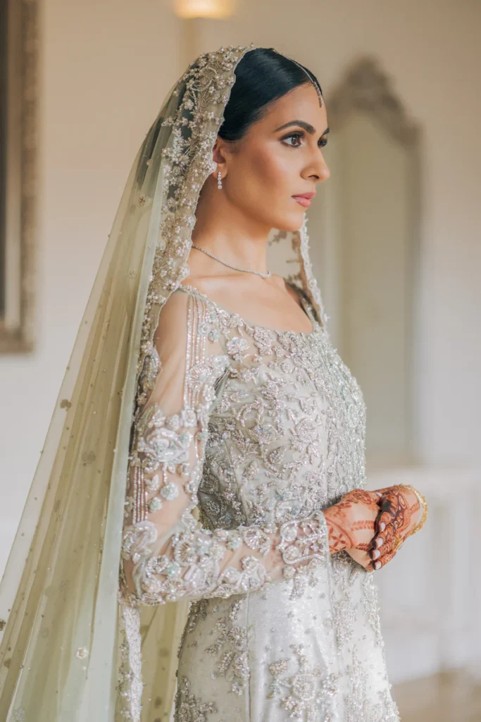 Ethereal Net Gown with Cathedral veil