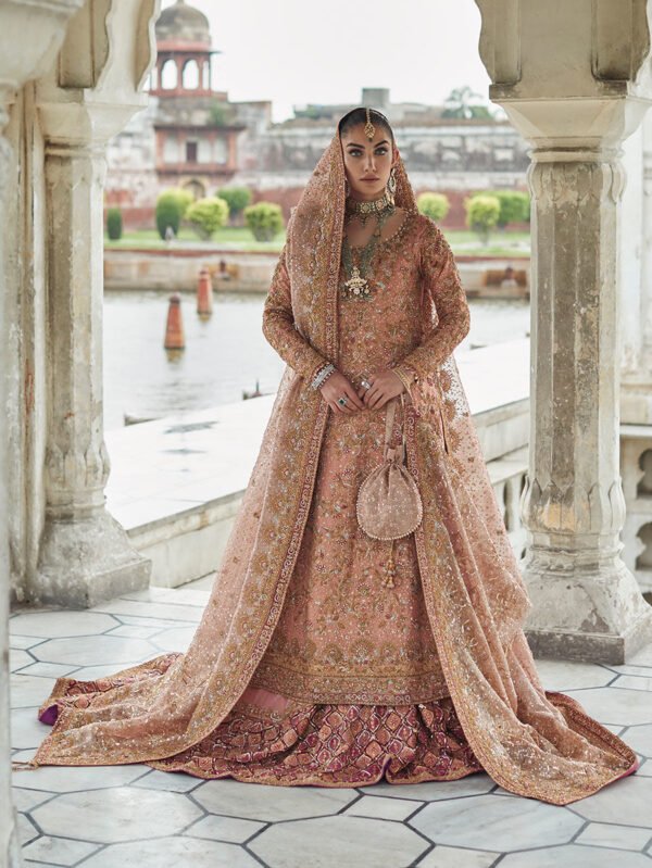 The Enchanting Salmon Pink Bridal Gown