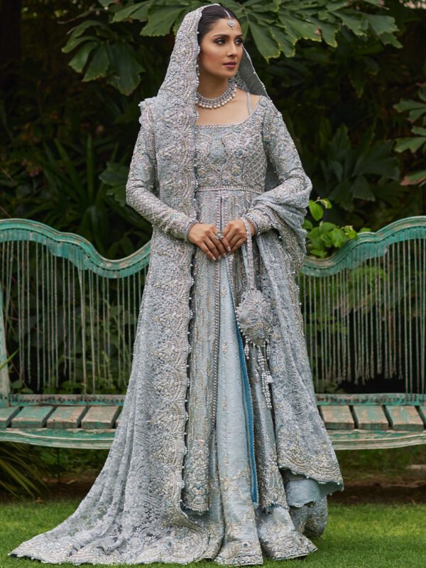 Exquisite Ice Blue Bridal Ensemble