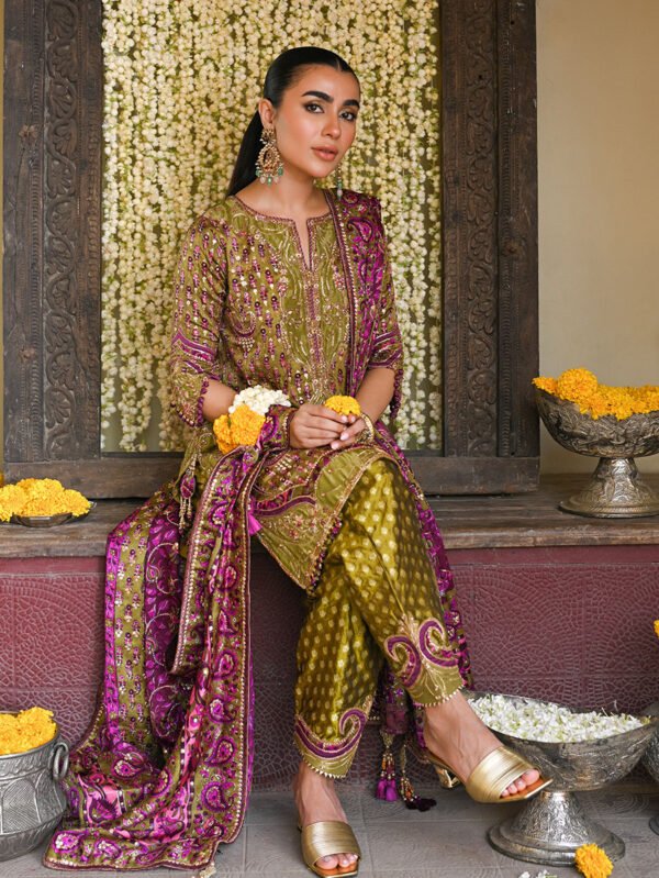 Mehendi Bridal Kurta Ensemble