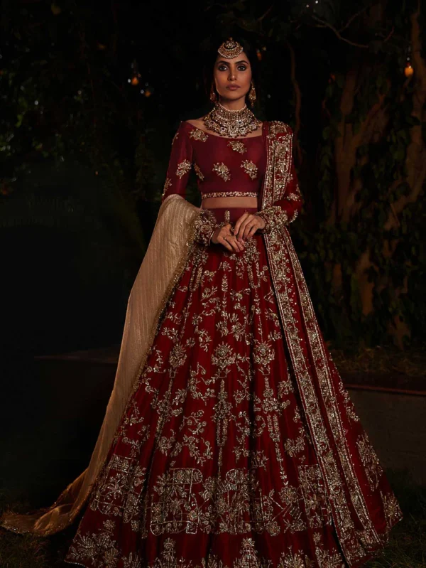 Arvaneh Red Bridal Lehenga