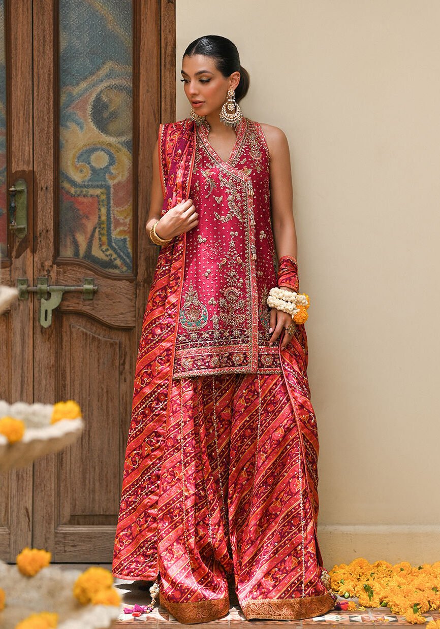 Crimson Angrakha Bridal Outfit