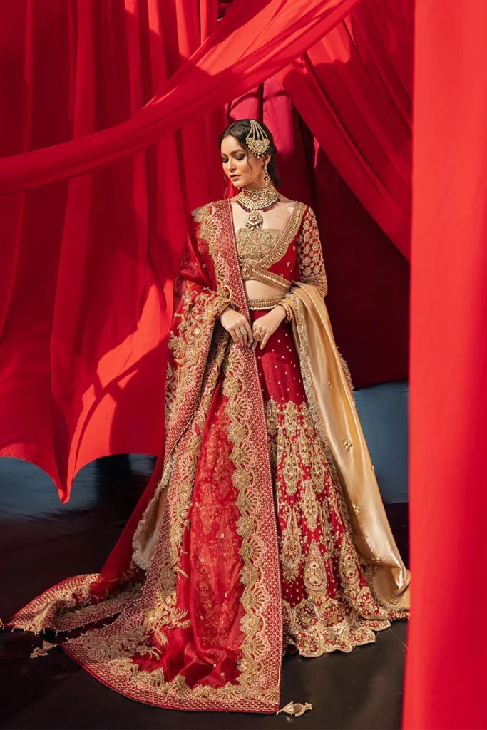 Exquisite Red and Gold Bridal Wear