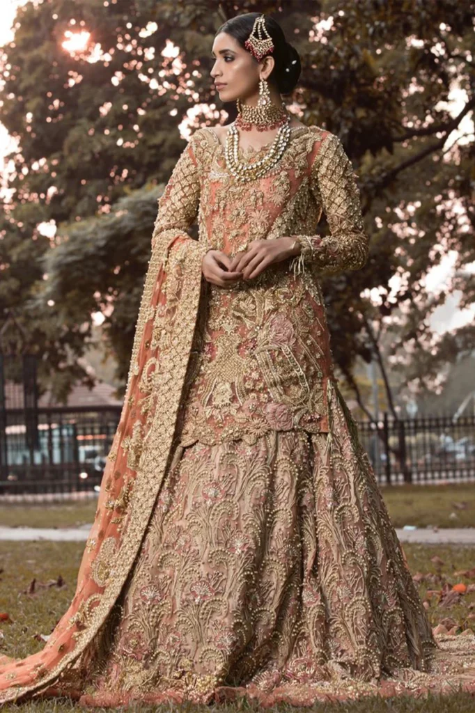 Exquisite Coral Bridal Lehenga