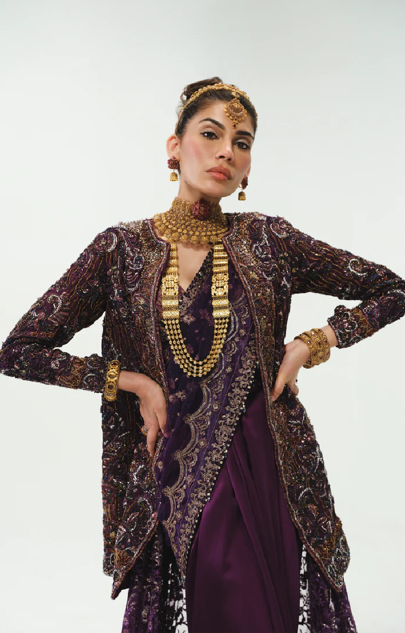 Aubergine Tissue Silk Jacket