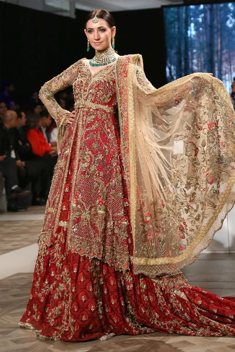 Red Farshi Lehenga Bridal