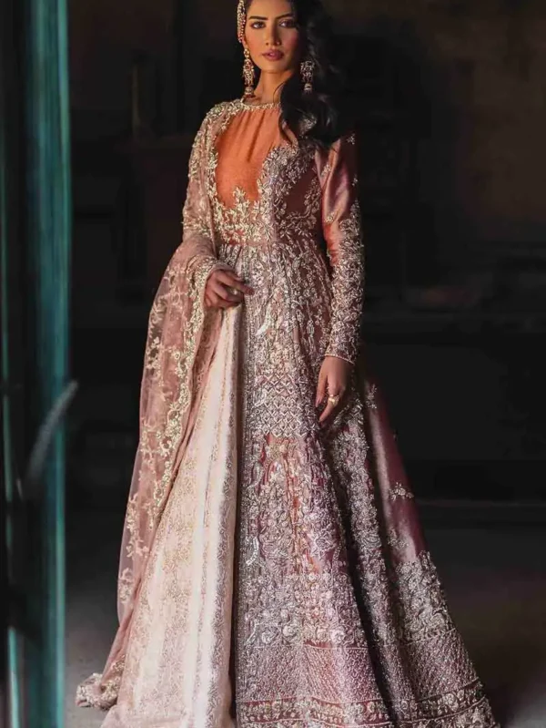 Exquisite Rose Gold Adah Bridal Lehenga