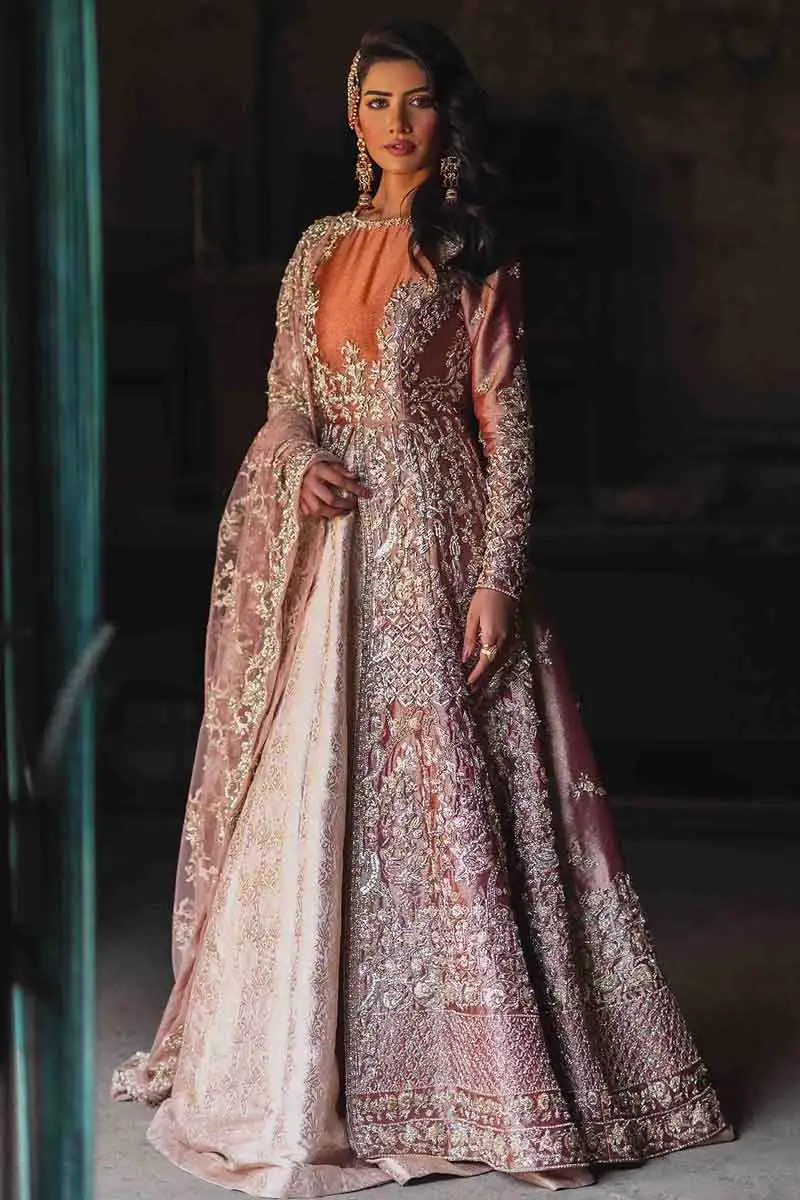 Exquisite Rose Gold Adah Bridal Lehenga