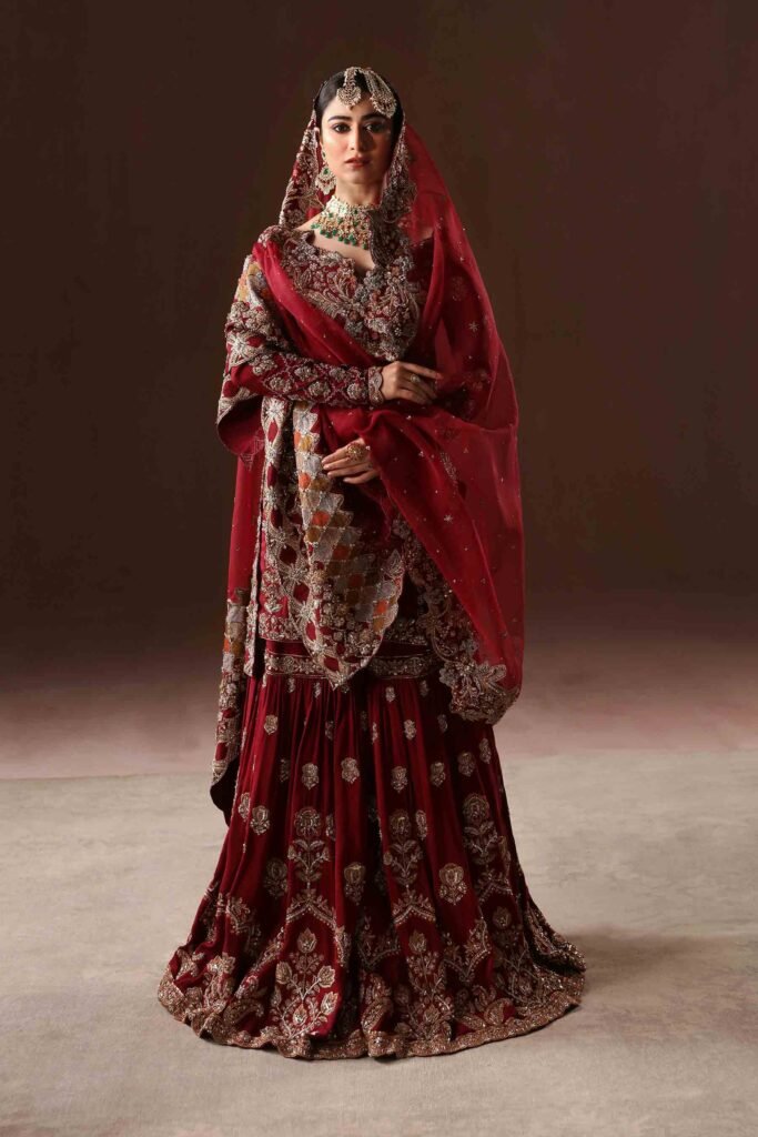 Classic Red Bridal Gharara Set