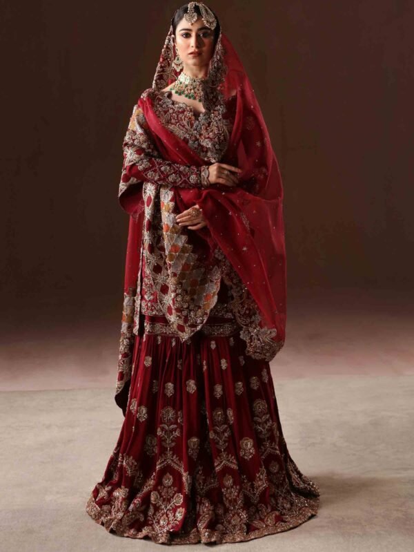 Classic Red Bridal Gharara Set