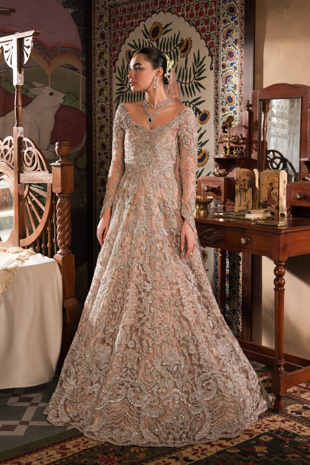 Blush Pink and Silver Bridal Gown ELYSIAN Collection