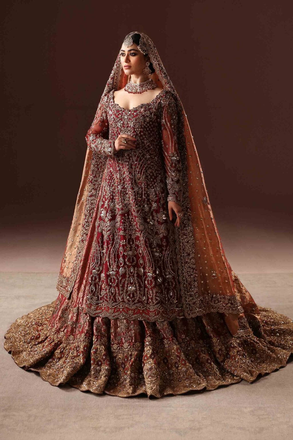 Exquisite Scarlet Bridal Lehenga