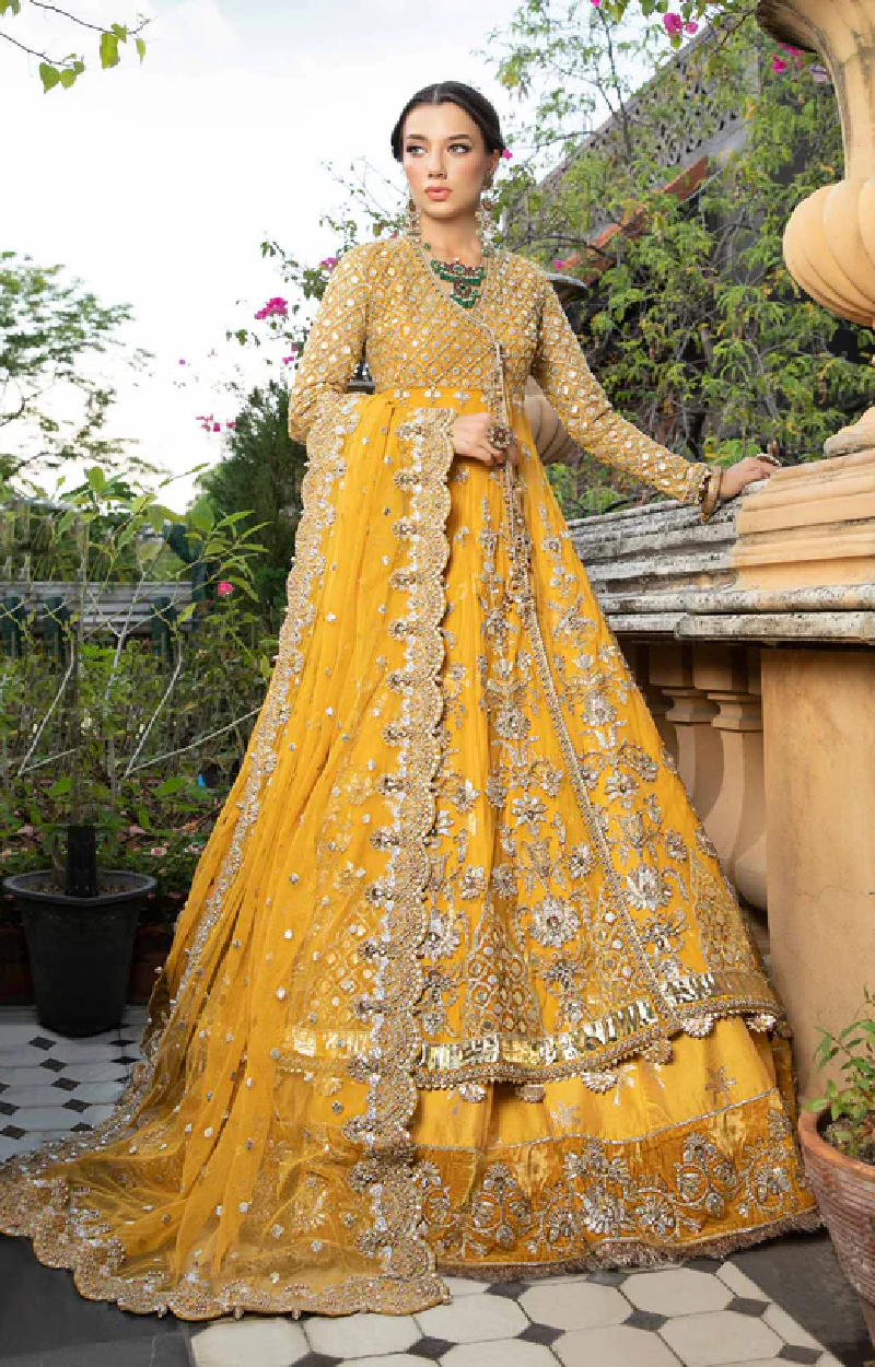 Yellow Angrakha Lehenga Set