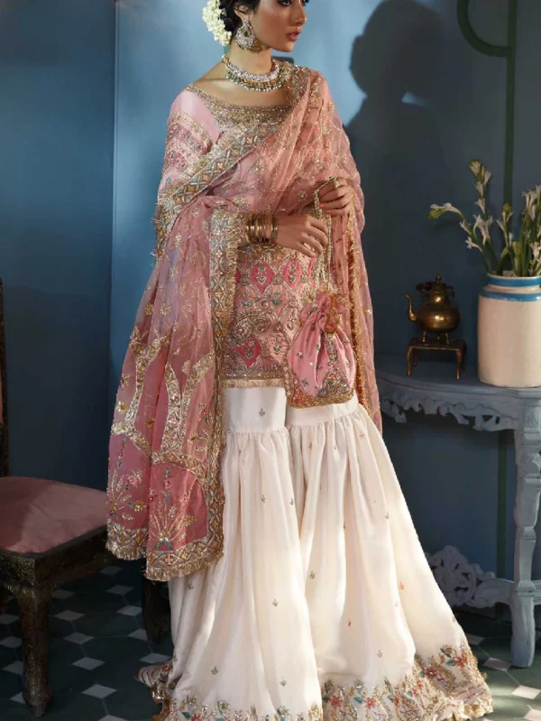 Raw Silk Ivory Gharara