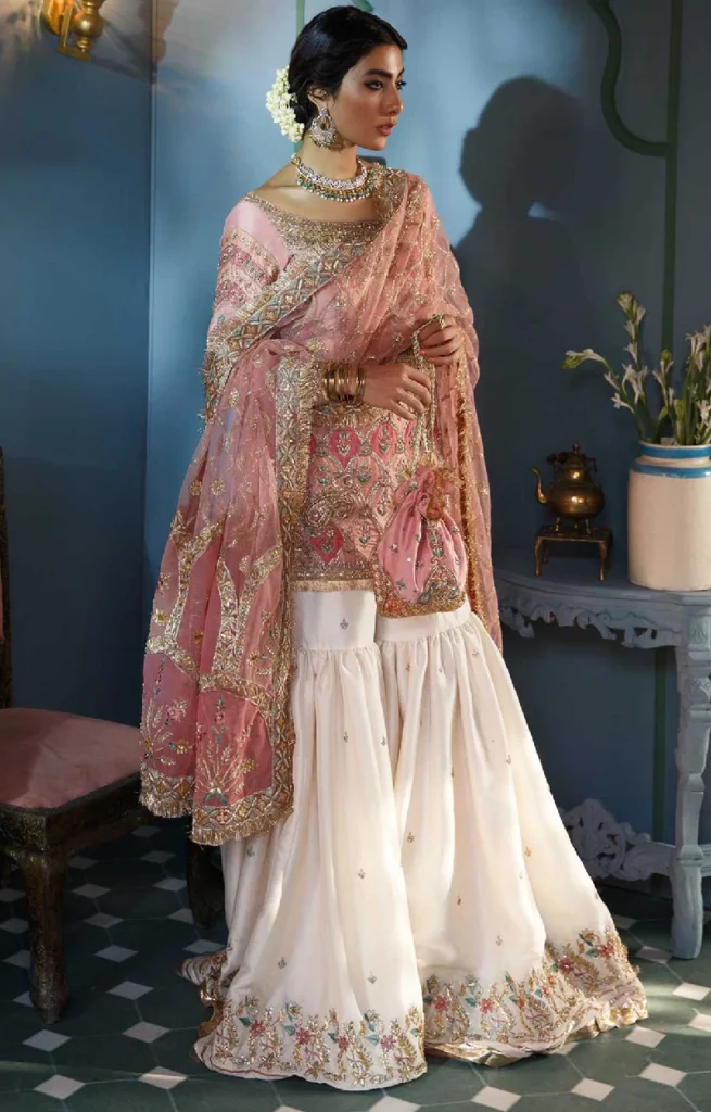 Raw Silk Ivory Gharara