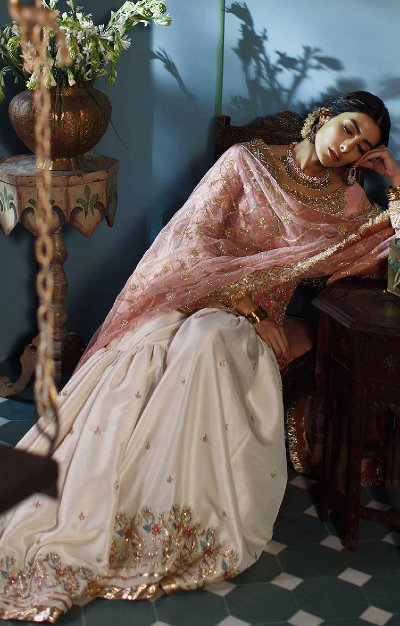 Raw Silk Ivory Gharara