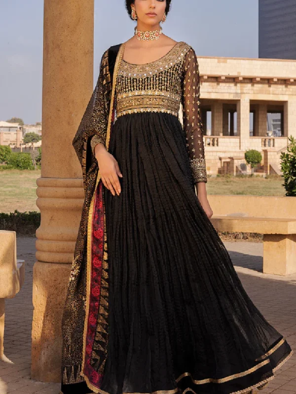 Crushed Anarkali Dress