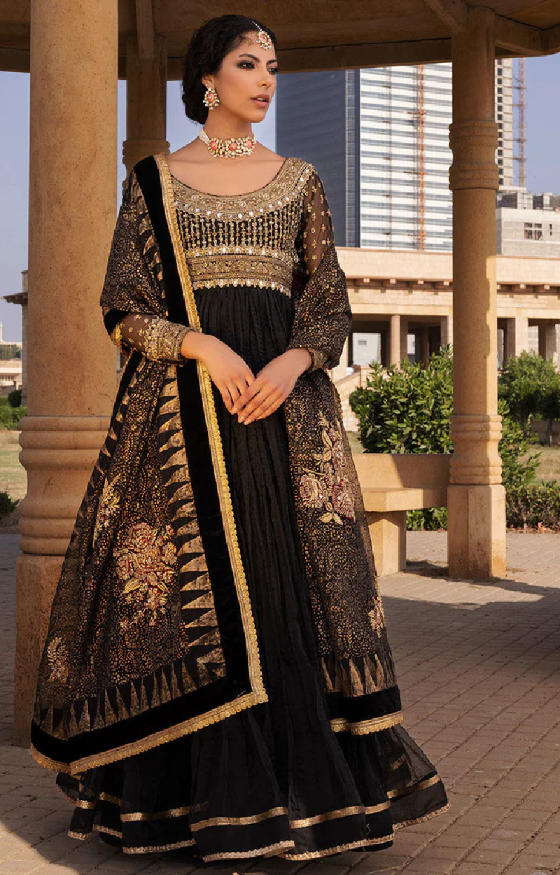 Crushed Anarkali Dress