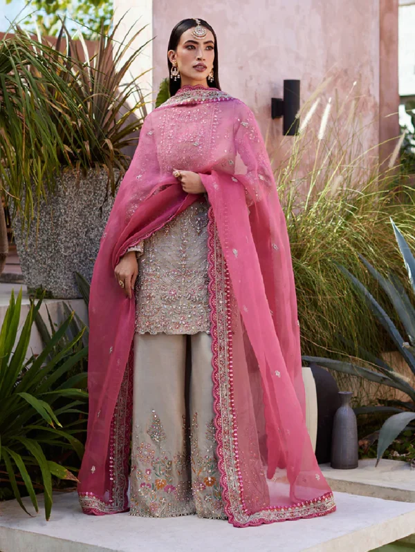 Pink and Grey Pakistani Suit