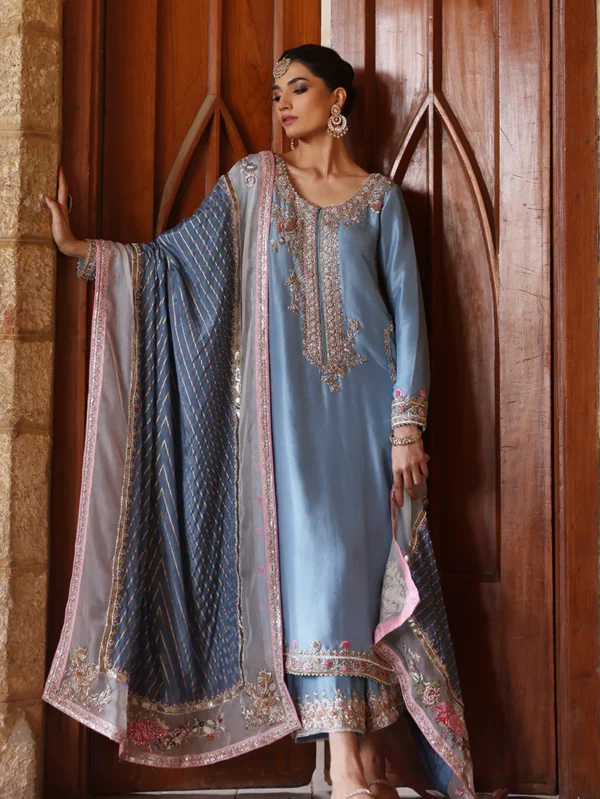 Luxurious Raw Silk Party Wear Dress