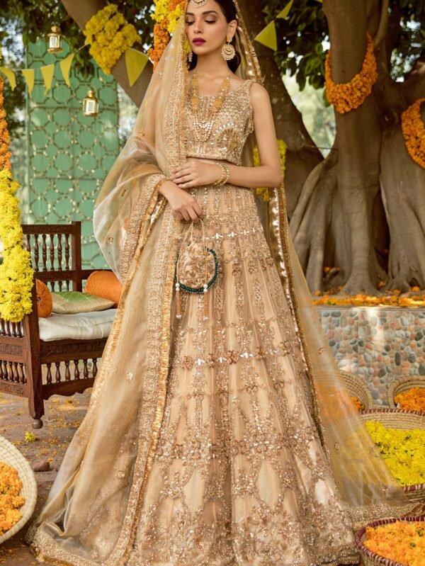 Honey Gold Lehnga Choli Bridal Set