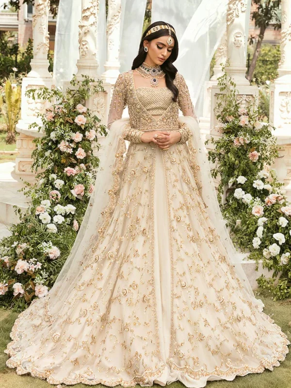 Enchanting Ivory Lehnga Bridal Gown