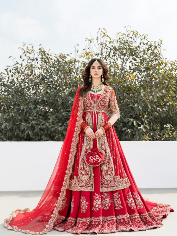 Stunning Red Jacket Bridal Ensemble