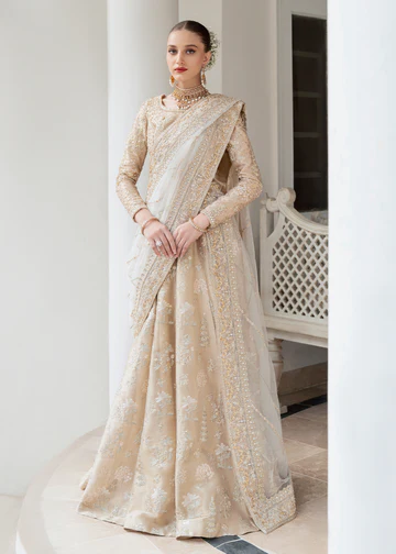 Elegant Ivory Lehnga Choli Bridal Set