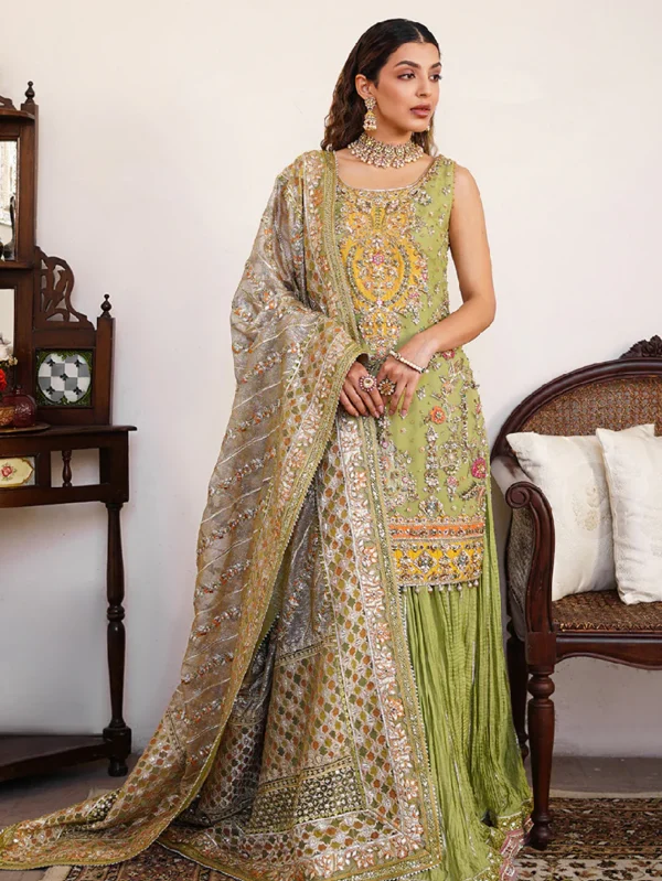 Parrot Green Sharara Set