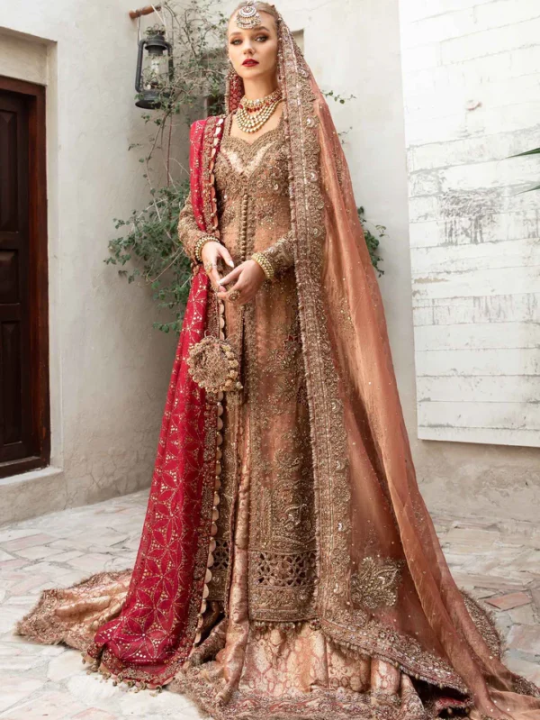 Exquisite Rust Gold Gown Bridal