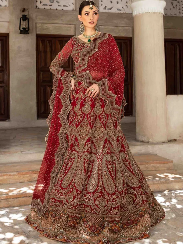 Exquisite Red and Orange Lehenga Choli Bridal