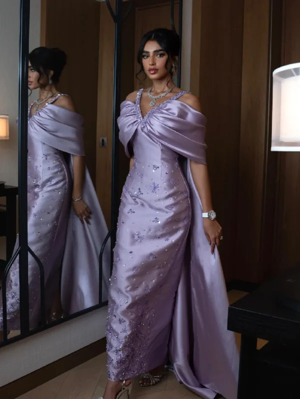 Long-Sleeve Ball Gown Dress