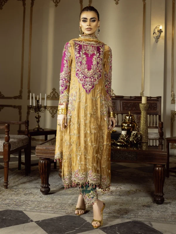 Embroidered Long Shirt on Pure Raw Silk