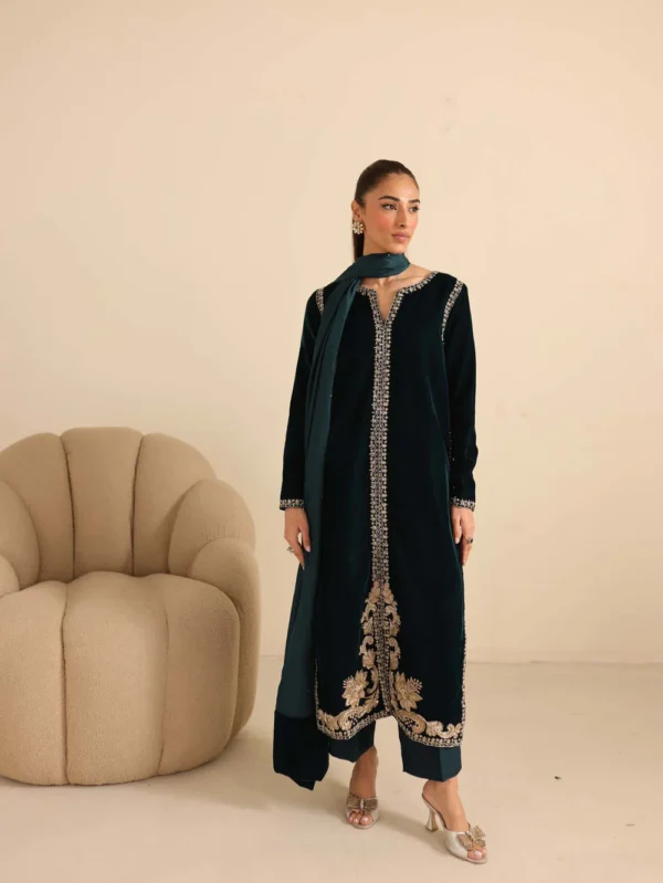 Hand-Embroidered Velvet Suit