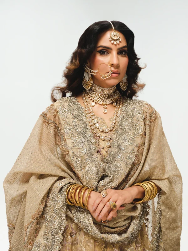 French Beige & Sepia Bridal Lehenga